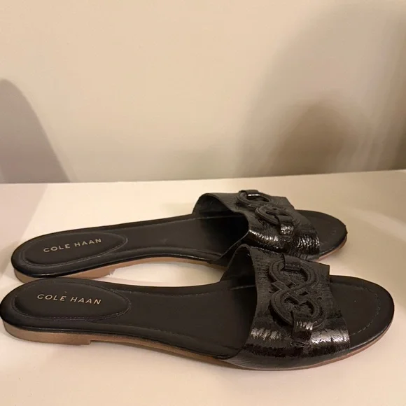 Cole Haan Women's Black Slide Sandals - Picture 2 of 6
